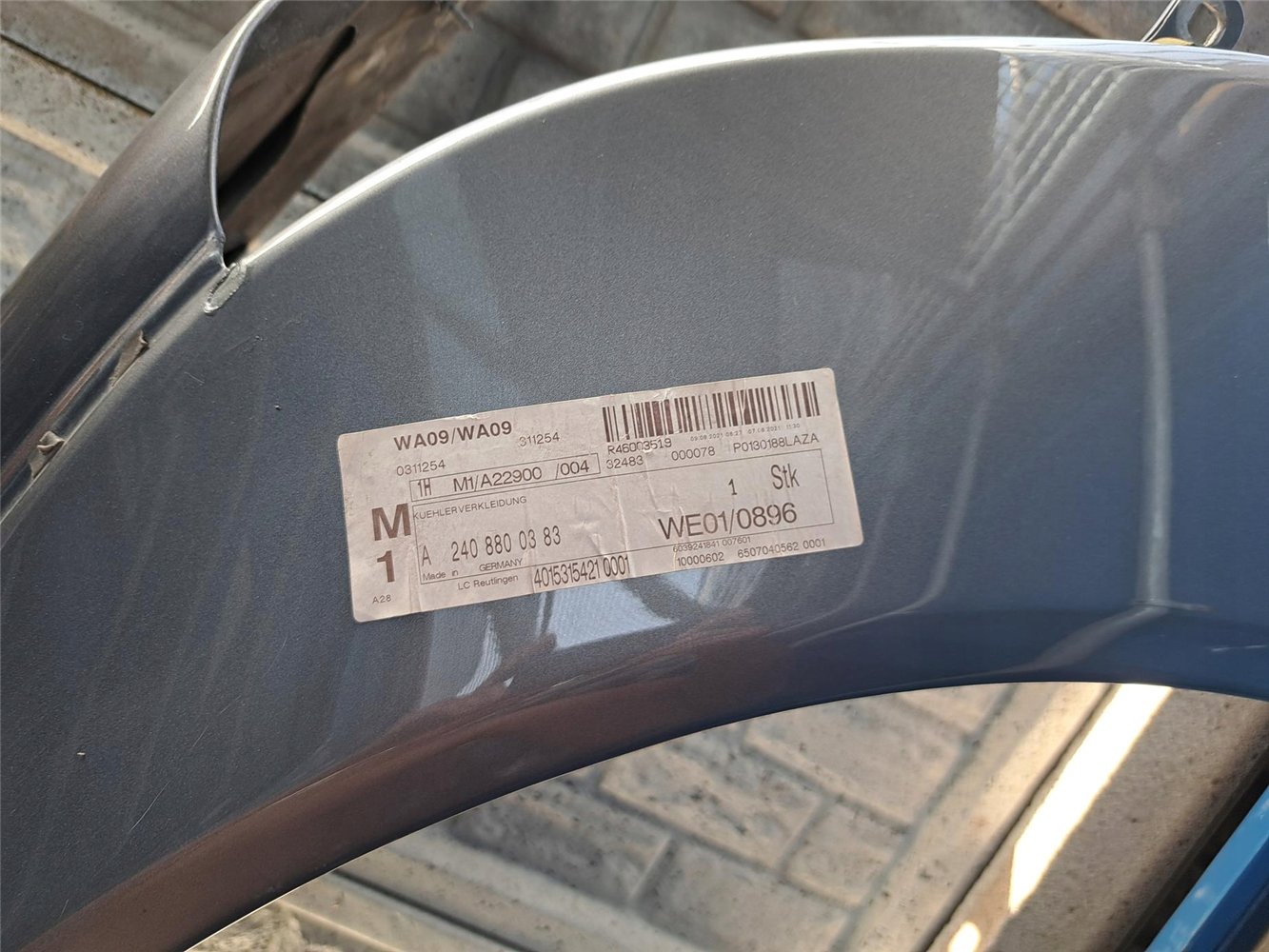 MERCEDES W223 W 223 S KLASA MAYBACH BŁOTNIK PRAWY LEWY ORYGINAŁ (17672106870)